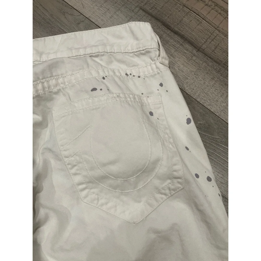 True Religion Paint Splatter Distressed Slim Jeans 32x33 pre production sample